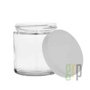 3 oz Glass Jar Packaging with Black or White Lid for Cannabis Flower Packaging