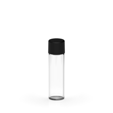 90mm Clear Black Glass Pre Roll Tube