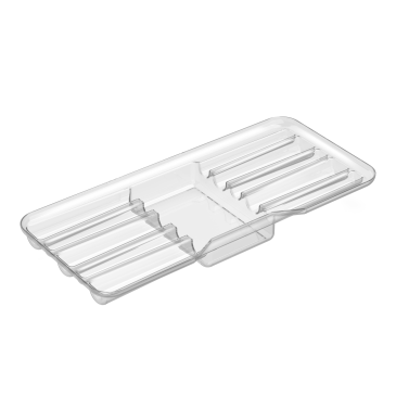 Clear plastic 5-pack insert tray for 120mm pre roll tin with individual slots for organizing cannabis joints