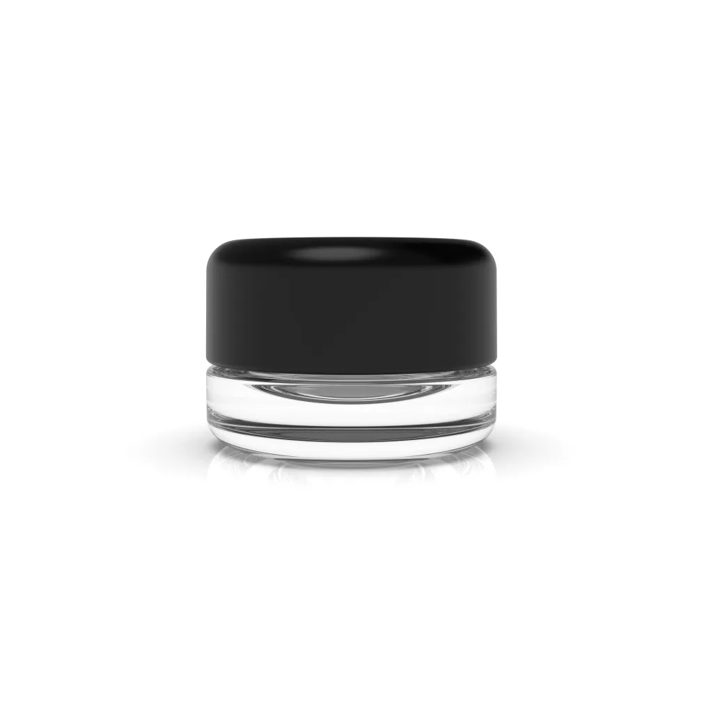 5 ml Halo Glass Concentrate Containers with Clear Base & Black Cap